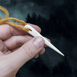 Aiguille à lacets en os de buffle naturel fait main, trou de fil conique, durable, poli, imperméable, outil moderne pour le travail du cuir, couture - Product Image 6