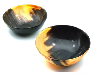 Bols de service de qualité supérieure Bols en corne de buffle naturelle fabriqués et exportés en Inde pour une utilisation d'ustensiles de cuisine avec la meilleure qualité - Product Image 1