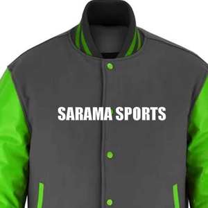 Veste universitaire unisexe personnalisée avec broderie OEM, 100% laine, écologique, streetwear d'hiver, veste de baseball, veste universitaire bicolore contrastée - Product Image 5