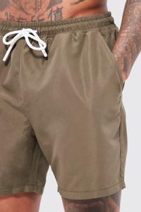 Pantalones cortos de sudor para hombre con cintura elástica y bolsillos laterales Pantalones cortos transpirables de secado rápido Mejor diseño Lavado ácido OEM - Product Image 2