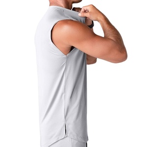 190 Gsm Round Neck Sleeveless Regular Fit Muscle Bodybuilding Fitness Wear Blank Plain Low Price Sportswear Trendy Tank Top - Product Image 5