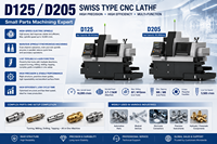 Tour CNC de type suisse haute précision D125 / D205 pour l'usinage de petites pièces