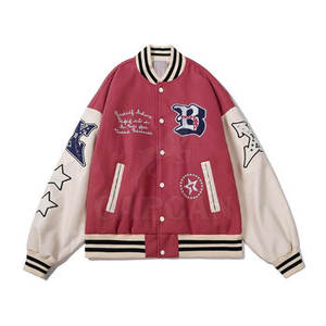 Parches bordados personalizados, chaquetas con letras de estilo universitario de manga larga con cuello para hombre levantado, solo para uso en invierno - Product Image 1