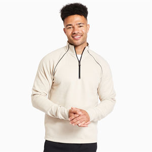 Sweat-shirt à fermeture éclair unisexe 1/4 quart personnalisé de haute qualité sweat-shirt à fermeture éclair en coton mélangé pour hommes - Product Image 4