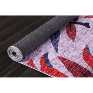 Modern Beige Floral Machine Made Crystal Velvet <b>Washable</b> <b>Rug</b> for Living Room Bedroom Hallway - Product Image 2