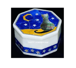 High Quality Handmade Blue <b>Mother</b> <b>of</b> <b>Pearl</b> Inlaid Decorative Marble Jewelry Box for Jewellery Storage and Gift Giving - Product Image 6
