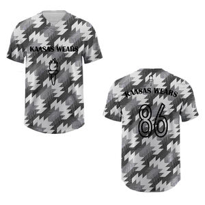 เสื้อเจอร์ซีย์ทีมเบสบอลแขนสั้นเสื้อฮิปฮอปเสื้อทีมเบสบอลแขนสั้นออกแบบได้ตามต้องการ - Product Image 2