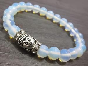 Prix de gros et super qualité sur Soha Agate pierre naturelle Opalite perles de cristal bracelets avec breloque bouddha pour bijoux - Product Image 6