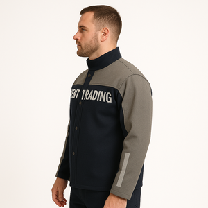 Manteau de sécurité durable avec bouclier thermique, veste de soudage en cuir fendu avec manches réfléchissantes, vêtements de travail résistants aux flammes pour les soudeurs - Product Image 3