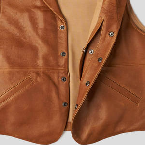 Premium Men Genuine Leather <b>Vest</b> Classic Sleeveless Waistcoat Stylish Casual Outerwear Waterproof Windproof Winter Breathable - Product Image 3