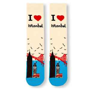 5-Pack Breathable <b>Soft</b> Istanbul Theme Design <b>Socks</b> Colorful Acrylic Knitted Crew Knee Length Casual Style for Daily Use Winter - Product Image 3