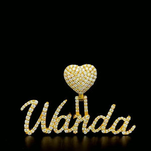 Pendentif en argent sterling 925 personnalisé pour homme en diamant VVS Hiphop Moissanite plaqué or testeur de diamant de passage pour la fête Hip Hop - Product Image 1