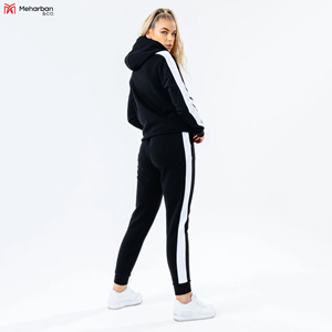Sweat-shirt uni personnalisé logo surdimensionné sweat-shirt à col rond jogger ensembles survêtement imprimé broderie coton 2023 vêtements pour femmes OEM - Product Image 3