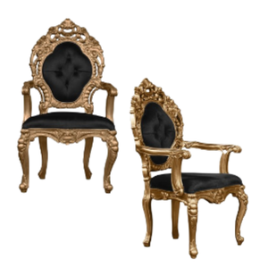 Fauteuils de luxe européens chaises de salle à manger en bois massif chaises trône doré mariage meubles de salle à manger prix de gros - Product Image 5