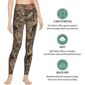 Leggings de chasse taille mi-haute décontractés en maille respirante à séchage rapide extensibles pour activités de plein air, randonnée, camping, course à pied, fitness et entraînement, imprimés - Product Image 5