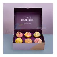 Boîtes personnalisées pour cupcakes, boîtes à cupcakes personnalisées avec saveur, boîtes à cupcakes de 6 pièces avec insert