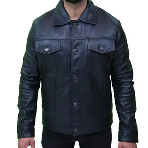 Chaqueta de cuero personalizada fabricante moda nueva chaqueta de cuero para hombre con bolsillos manga larga con bolsillos chaqueta 2026 - Product Image 1