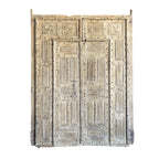 Porte en bois massif artisanale vintage, panneaux sculptés, cadre original, design traditionnel antique, art indien, marque Rajasthan - Product Image 6