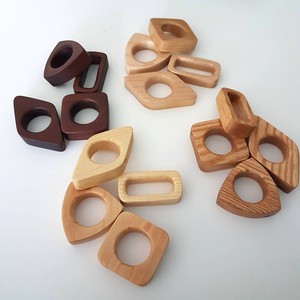 Natural decorative wood napkin rings for dinner <b>table</b> setting wholesale wooden napkins ring set - Product Image 4