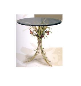 Mesa de centro de aluminio hecha a medida con pergaminos florales y tapa de vidrio templado ideal para decoradores de interiores - Product Image 4