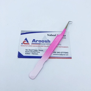 Pinzas de Plasma de doble tono de 90 grados de acero inoxidable de alta calidad, extensión de pestañas sostenible, Punta puntiaguda al por mayor - Product Image 3