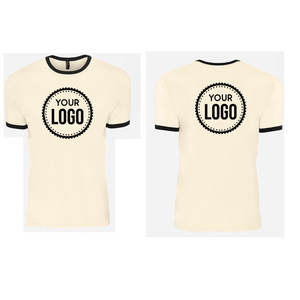 Ringer 3604ผ้าฝ้ายนุ่มแขนสั้นเหมาะสำหรับโลโก้และการออกแบบตามสั่งและเสื้อยืดธรรมชาติ/สีดำ - Product Image 3