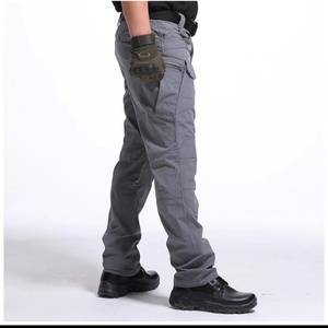 Pantalones cargo de trabajo informales para hombre de talla grande personalizados cintura tela de algodón cremallera decoraciones otoño - Product Image 2