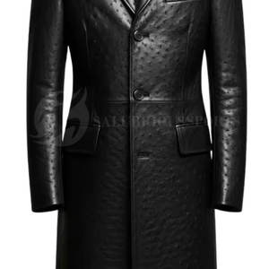 Abrigo Largo Clásico de Cuero para Hombre |   Chaqueta de Invierno de Lujo Rellena de Camel para Reuniones de Negocios y Vestimenta de Noche - Product Image 6