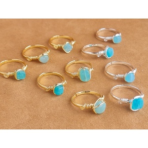 Trendy Fashion <b>Rings</b> Gold and Silver Plated with Blue Stone Accents for Resale Inventory - Product Image 2