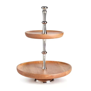 Round Shape Expensive Design Brown Color Wooden <b>Cupcake</b> <b>Stand</b> Lower Price Wedding Decorative Fruit and Cake Serving <b>Stand</b> - Product Image 6