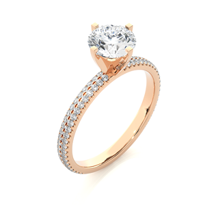 Bague de fiançailles solitaire avec diamant de laboratoire rond de 1,70 carat, avec accent, en or massif 14 carats - Product Image 4