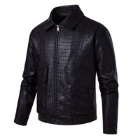 100% echte Rindsleder Herren Lederjacke Neu Stilvoll für Krokodil haut geprägt Vintage-Stil Herbstsaison Leinwand Jacken mantel