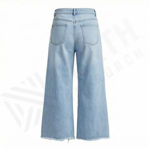 Best Quality Breathable Baggy Style Women's Denim Cargo Pants <b>Elastic</b> <b>Waist</b> Closure Summer Must Have Fashion Trendy Street Wear - Product Image 2