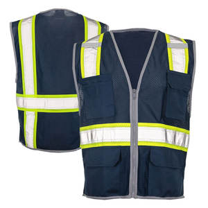 Gilet à fermeture éclair de Construction haute visibilité vêtements de travail décontractés en coton personnalisés pour l'automne gilet de travail réfléchissant respirant pour la circulation - Product Image 3