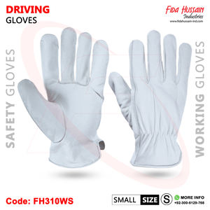 Guantes de conductor en cuero de piel de cabra en estilo pulgar redondo Guantes de trabajo de seguridad industrial sin forro con máxima protección - Product Image 4