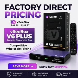 VseeBox V6 Plus 4K Streaming <b>TV</b> Box Android 14 4GB 64GB Dual Band <b>WiFi</b> 100M LAN BT Voice Remote Amlogic S905Y5 Quad Core for 4K - Product Image 1