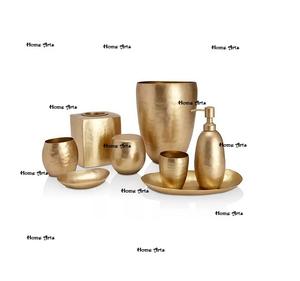 Juego de 8 juegos de baño de diseño admirable, juego de baño de color dorado de latón hecho a mano para uso en el hogar y el baño del hotel - Product Image 1