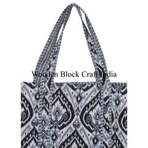 Sac fourre-tout en coton de grande taille pour femmes avec fermeture à glissière, bandoulière portable, sac de shopping résistant, printemps été ouvert - Product Image 2