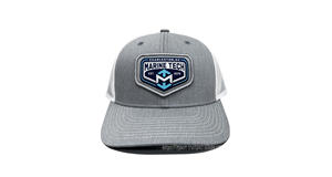 Sombreros de camionero de alta calidad, parche tejido personalizado, venta al por mayor, gorras deportivas ajustables para exteriores, gorras de camionero OEM, Gorras gris jaspeado - Product Image 5