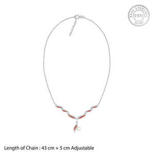 สร้อยคอมุกน้ำจืดทรงมันฝรั่งสีเงินเกอายา - Product Image 2