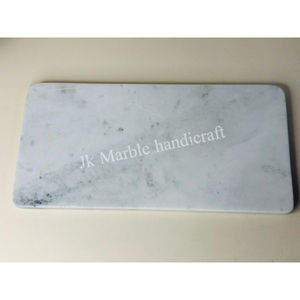 Bandeja de servicio de mármol blanco natural hecha a mano más vendida, técnica de piedra pulida para servicio de habitaciones, servicio de comida, venta al por mayor - Product Image 1