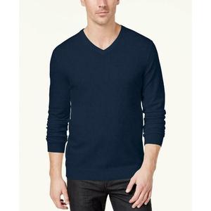 Maglione da Uomo Alfani XX-Large Blu Navy con Scollo a V, Costine, Vestibilità Regolare, Maniche Lunghe, per Inverno e Autunno, con Stampa Logo - Product Image 1