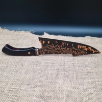 Couteau de chef professionnel fait main de haute qualité en acier inoxydable avec motif en cuivre, manche en ébène, lame de 8 pouces, ambidextre