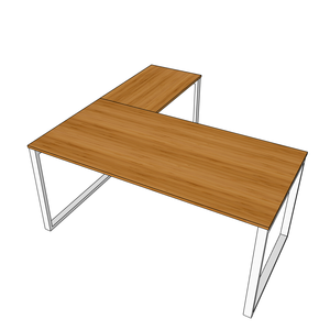 RecBamboo BFRB010-L-Shaped 160x160cm <b>Desk</b> for Home Office <b>Foldable</b> and Adjustable Height Wooden with Iron Legs and Drawer - Product Image 5