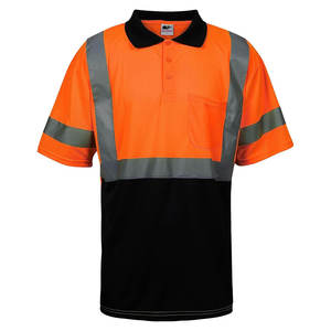 Polo de alta visibilidad de poliéster transpirable Polo de seguridad de malla de refrigeración de manga larga y corta con función térmica y bolsillo - Product Image 6