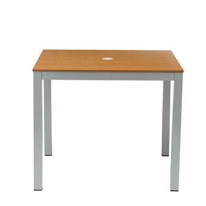 Tavolo da pranzo da esterno con struttura in alluminio in legno in plastica Look Teak (35.4X35.4) per cortili banchetti ospedali parchi - Product Image 2