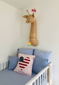 Modèle de décoration de chambre de bébé en forme de tête de girafe en rotin tissé - Product Image 4