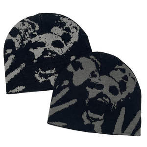 Gorro de Jacquard Unisex con logotipo personalizado, gorro cálido de punto de invierno sólido, 100% algodón, bordado multicolor, método de impresión Digital - Product Image 1