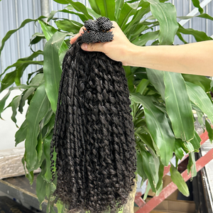 Livraison Gratuite Vente en Gros Fournisseur de Cheveux Humains Bruts Non Transformés Brésiliens Indiens Crépus Bouclés Kératine I Tip Pré-collé Extension - Product Image 4