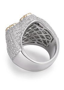 Men's Rhodium-Plated Prong-<b>Set</b> Princess Cut Moissanite and S925 Sterling <b>Silver</b> <b>Ring</b> Hip-Hop Style - Product Image 5